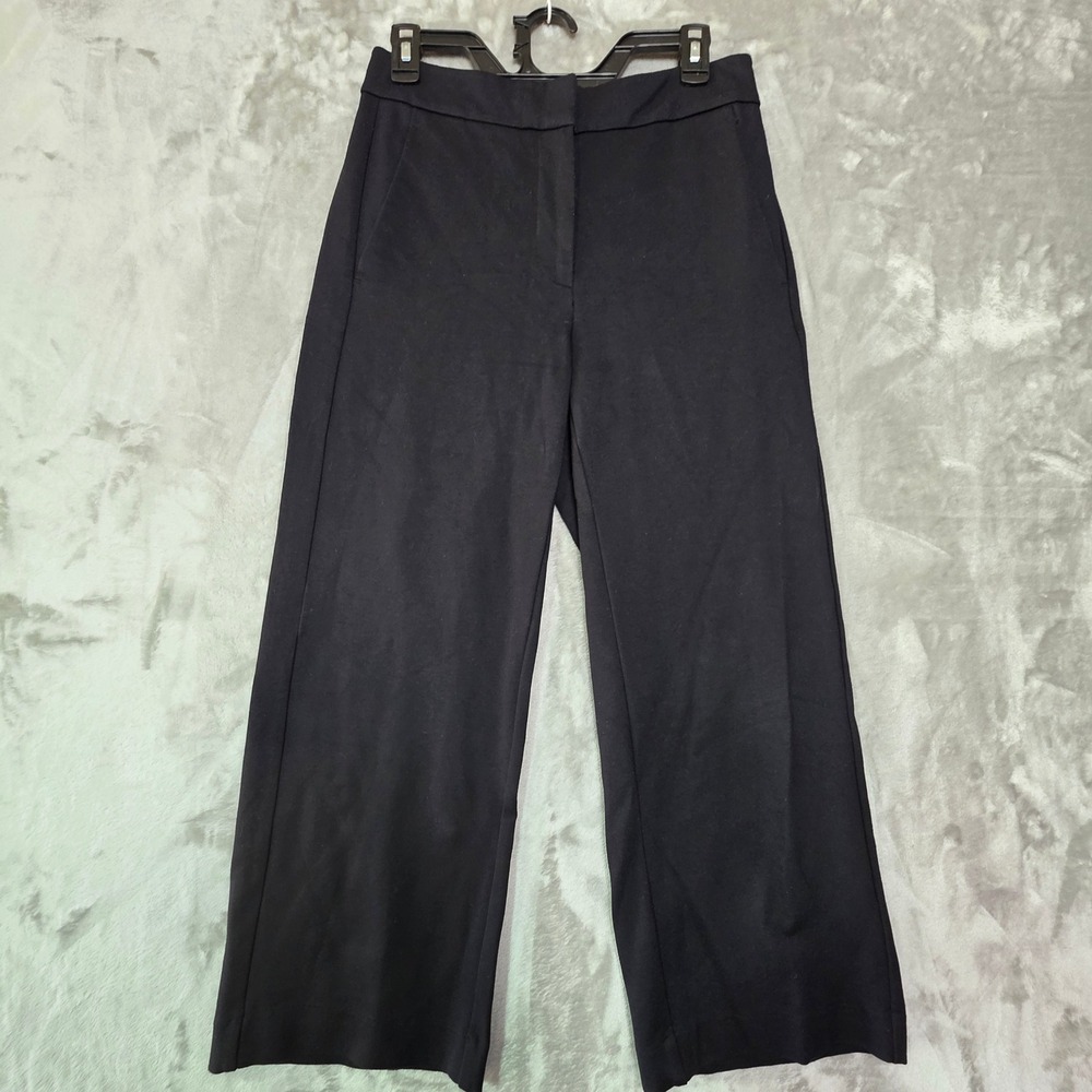Ann Taylor Factory Black Wide Leg Ponte Trousers Dress Pants Womens 2